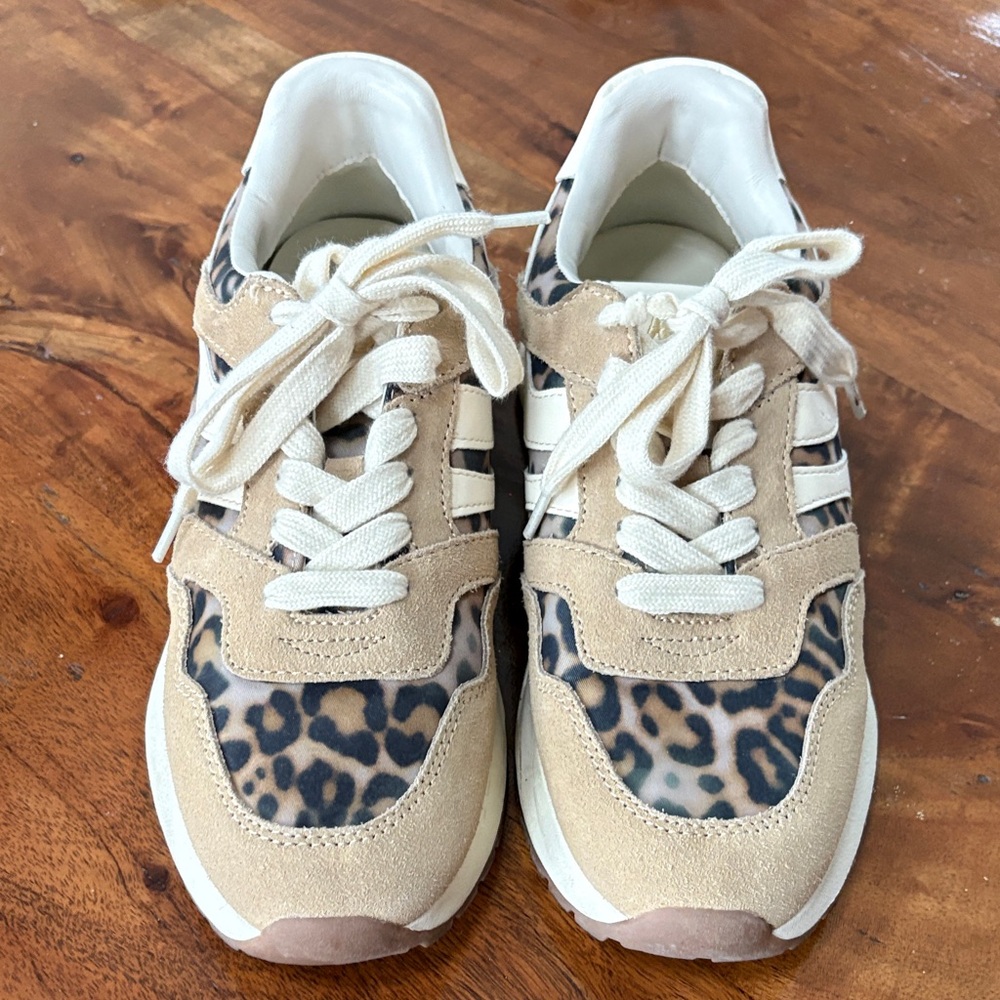 Steve Madden Beige and Leopard Print Sneakers